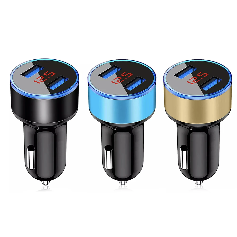 Dual USB Car Charger with LCD Voltmeter – 3.1A High-Speed Charging Adapter