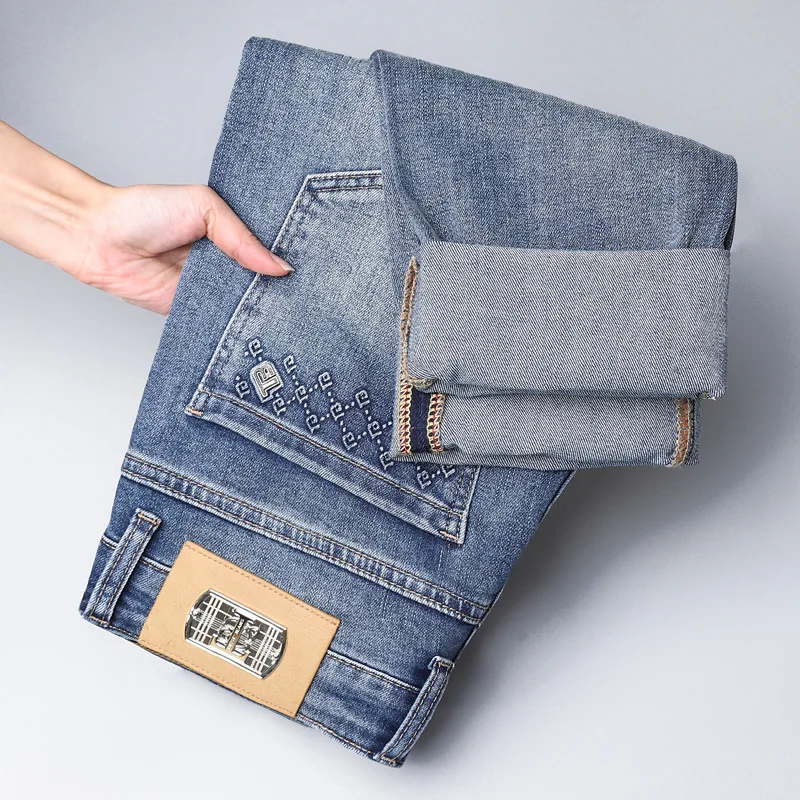 

High-End Fashion Brand Men's Jeans 2024 New Men's Wear Business Fashion Slim Stretch Versatile Small Feet Long Pants