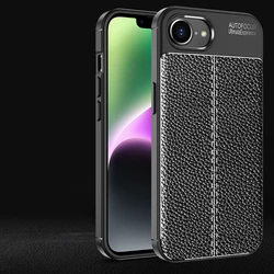 Leather Business Case - Shockproof Soft Back Cover - iPhone 7 p 8 p (Black)