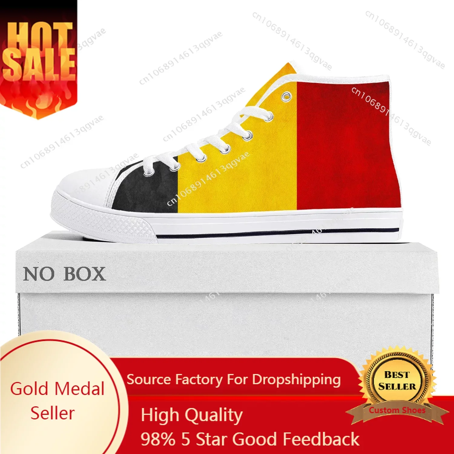 Belgian Flag High Top High Quality Sneakers Mens Womens Teenager Canvas Sneaker Belgiam Casual Couple Shoes Custom Shoe
