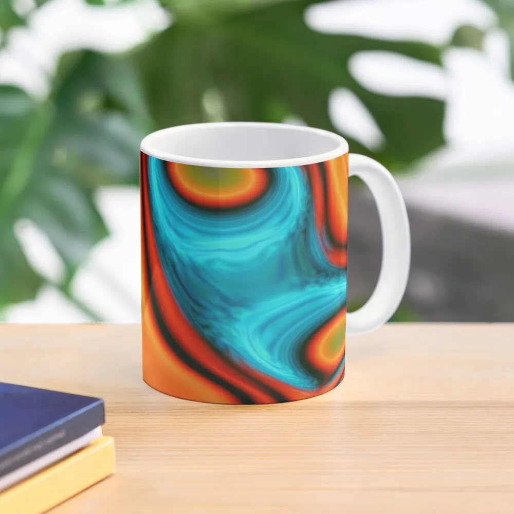 

vivid modern Southwest hipster turquoise orange swirls Coffee Mug Ceramic Coffee Mug Anime Mug Personalized Mug