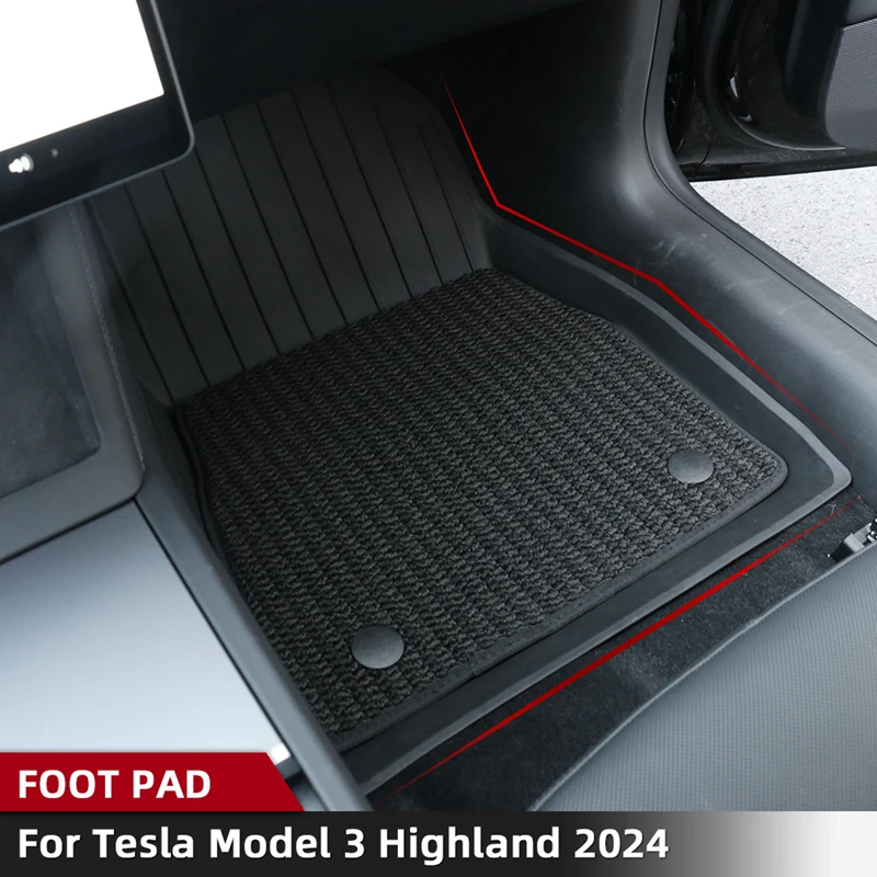 

For New Tesla Model 3 Highland 2024 Floor Mats TPE Waterproof Wear-resistant Front Rear Foot Pads Model3 Carpet Car Accessories