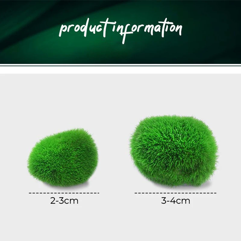 4pcs Aquarium Moss Balls,Live Aquarium Green Moss Decorative Ball for Fish Tank Ornaments Freshwater Terrarium Moss Decoration, Size: 4 cm