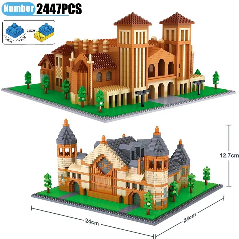 Street View Oxford Britain Cambridge University Castle Micro Building Blocks Idea City Architecture School Bricks Toys For Kid