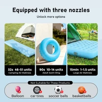 Pompe Mini pompe à Air Portable 180L/Min gonflage et dégonflage rapides avec 3 buses pour matelas pneumatique, gonflables extérieurs 6