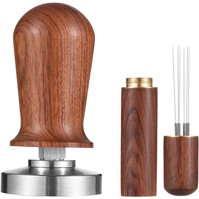 51/53/58mm Espresso Coffee Tamper Hand Presser Coffee Powder Tool Stainless Steel Base Coffee Tamper Stirrer for Home Cafe Use