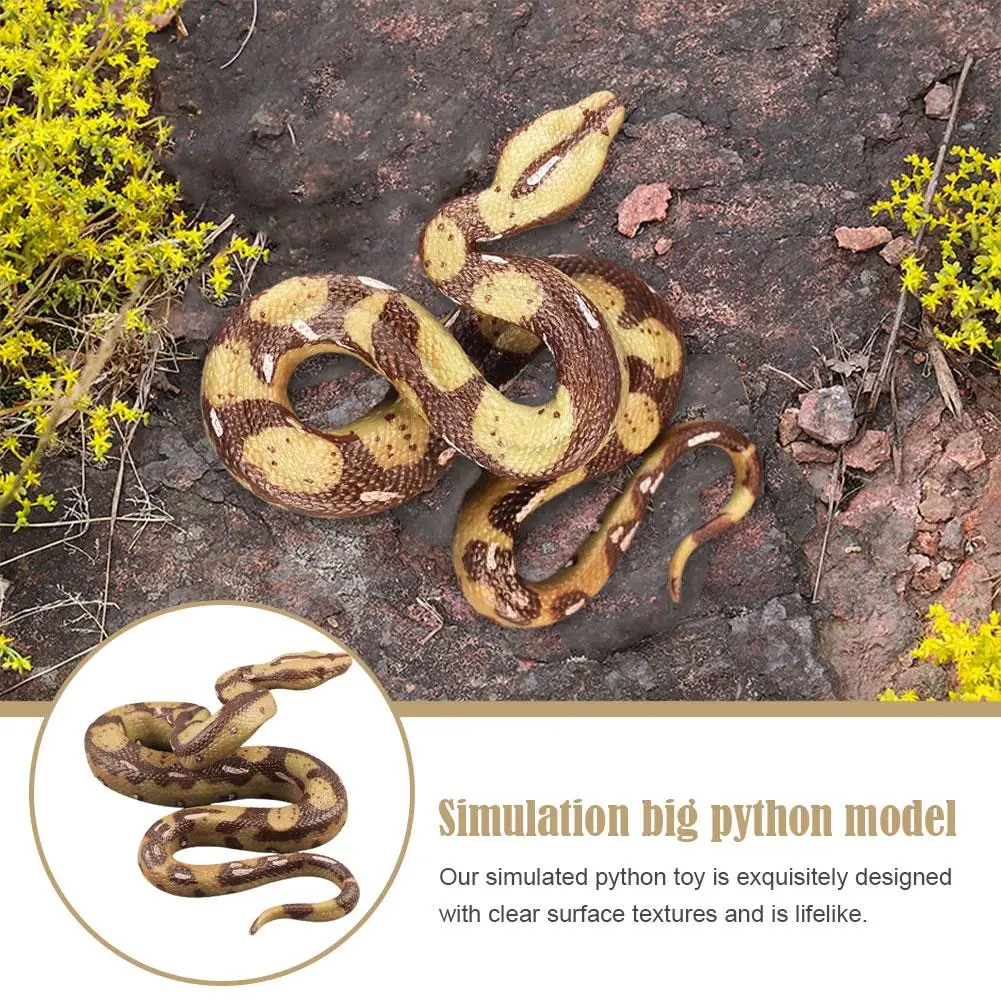 Realistic Fake Snake Toy Rubber Gag Toys Python Snake Action Figure for Halloween Prank Props High Simulation Model