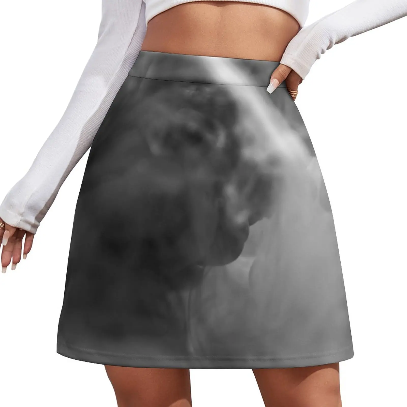 

Ink in water black white background abstract arts smoke Mini Skirt korean ladies summer luxury designer clothing women