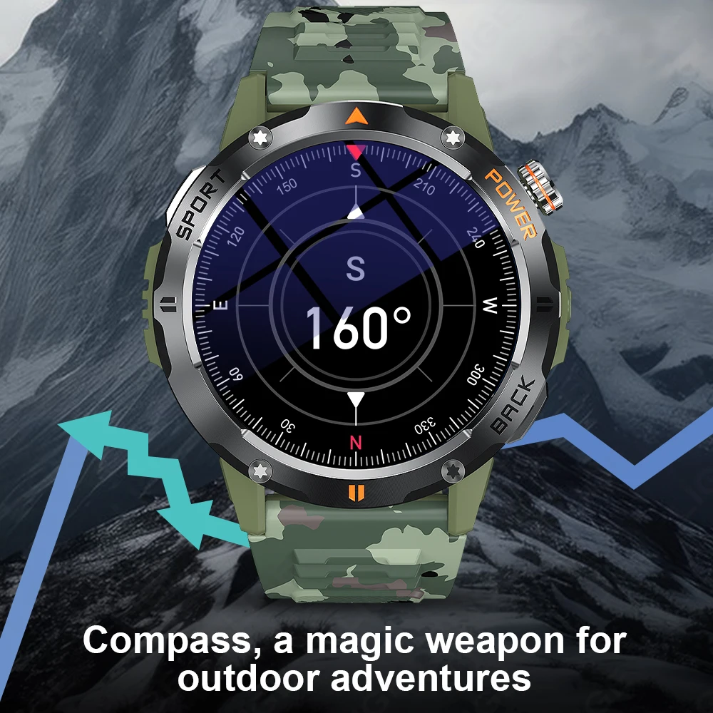 LIGE For Huawei Xiaomi New Smart Watch Men With Flashlight Sports Waterproof Fitness Compass Bluetooth Call Smartwatch Man+Box