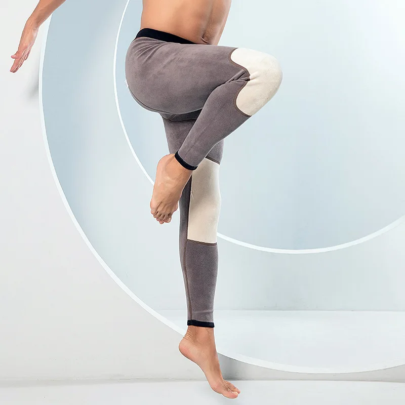 

450g 600g Super Thick Tight Warm Thermal Underwear Men Pant Black Men's Leggings Winter Mens Pantyhose Fleece Cotton Long Johns