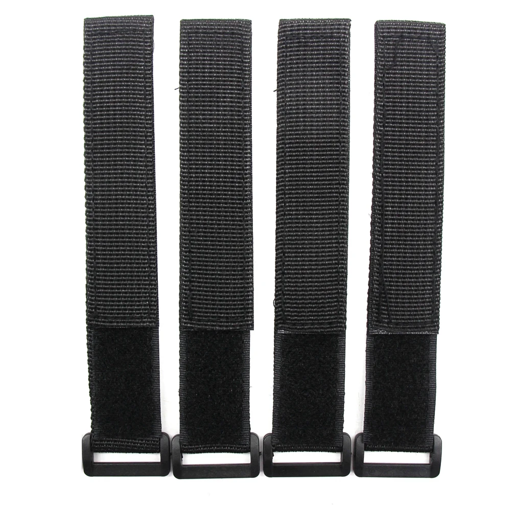 

4PCS Reusable Fastening Cable Straps Hook and Loop Cable Tie Down Straps Black Nylon Functional Ties Organizer Fastener