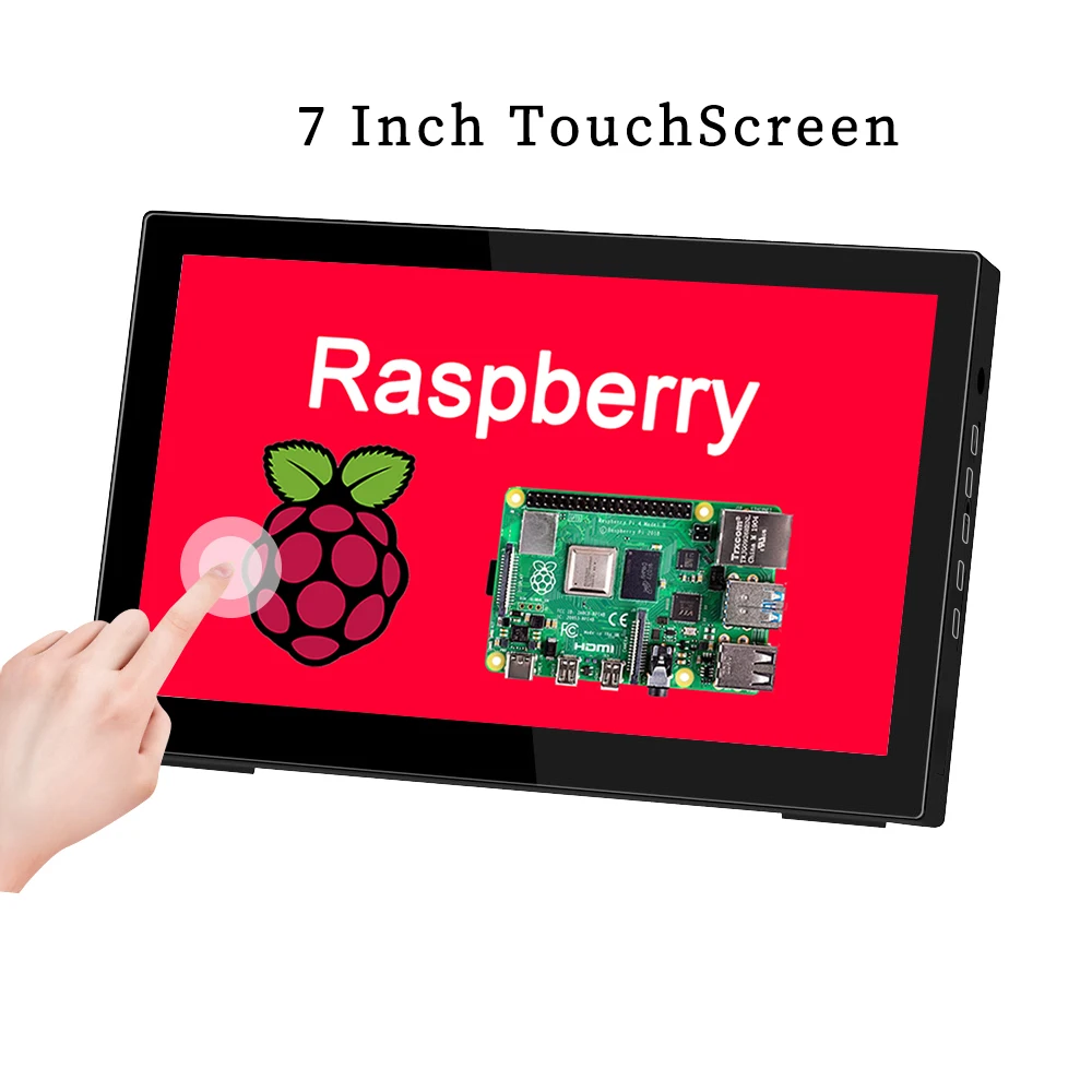 Polegada Touch Screen 1024×600 Monitor Portátil Hdmi-compatível para Laptop Xbox Switch Raspberry pi Series Display com Suporte 7