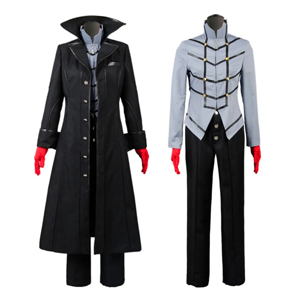

Game Persona Joker Cosplay Costume Adult Men Winter Coat Pants Uniform Full Set Halloween Carnival Party Suit