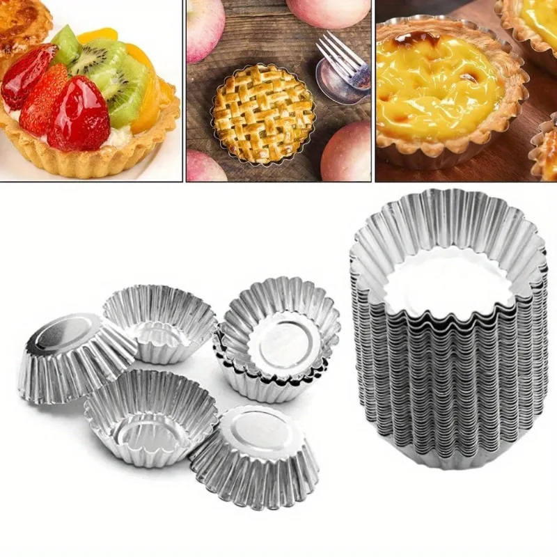 Premium Aluminum Nonstick Egg Tart and Mini Cupcake Baking Mold Reusable Dessert Pan for Cookies Puddings Ideal for Home Kitchen