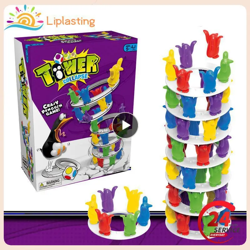 

Пингвин-башня, складывающаяся балансировочная игра, игрушка для детей, вечеринки, семейные забавные игры, сумасшедший Пингвин, столкновенная башня, игрушка, подарок на Рождество для детей