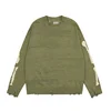 KAPITAL Hirata Hiroshi Back Bone Green Torn Hole Long Sleeved Loose Fitting Sweater for Men and Women's Fashion 5