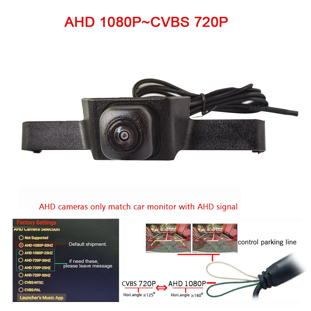 Caméra de stationnement frontale CCD 1920x1080P AHD180deg, pour Toyota RAV4 XA50 2020 2021, vision nocturne, étanche, HD 720P
