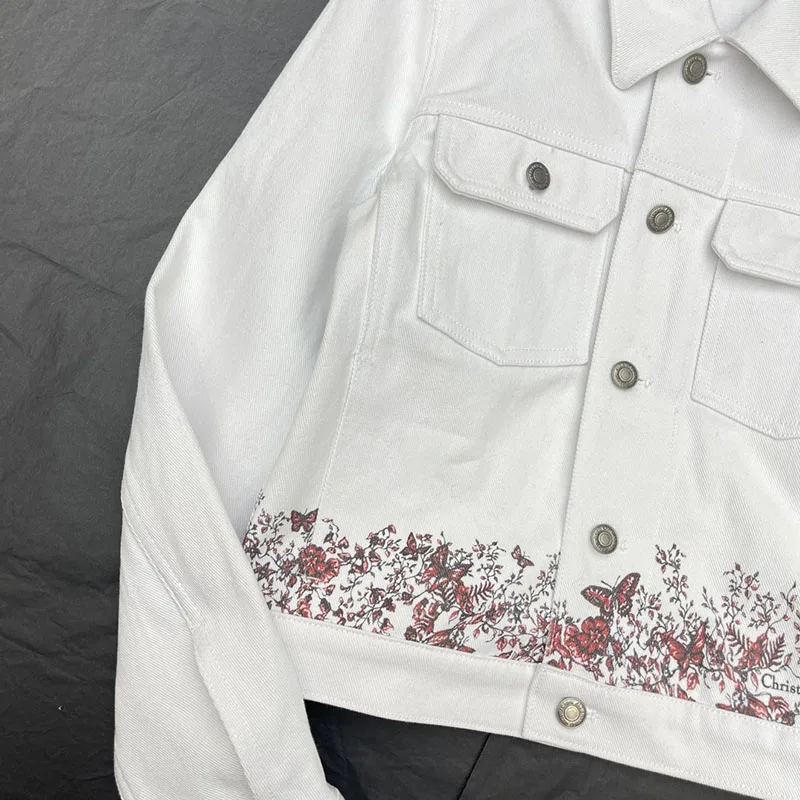 Casual Embroidered Denim Jacket, Dio Back Butterfly Love Pattern, High Quality, New, ~24, Early Spring