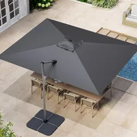 Cantilever Patio Rotation Rectangular Outdoor Umbrella, Double Top Large Offset Sun Shade 1