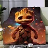 Marvel Cute Groot Printed Blanket Picnic Blankets Warm Blanket Soft and Comfortable Blanket Home Travel Birthday Gift 5