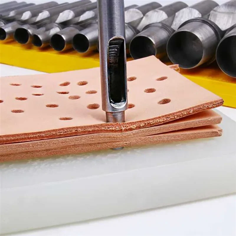 Professional Leather Hole Punch for Belts, Easily Punches Perfect Round Holes, Heavy Duty DIY Project Paper Plastic Iron Drill - 5