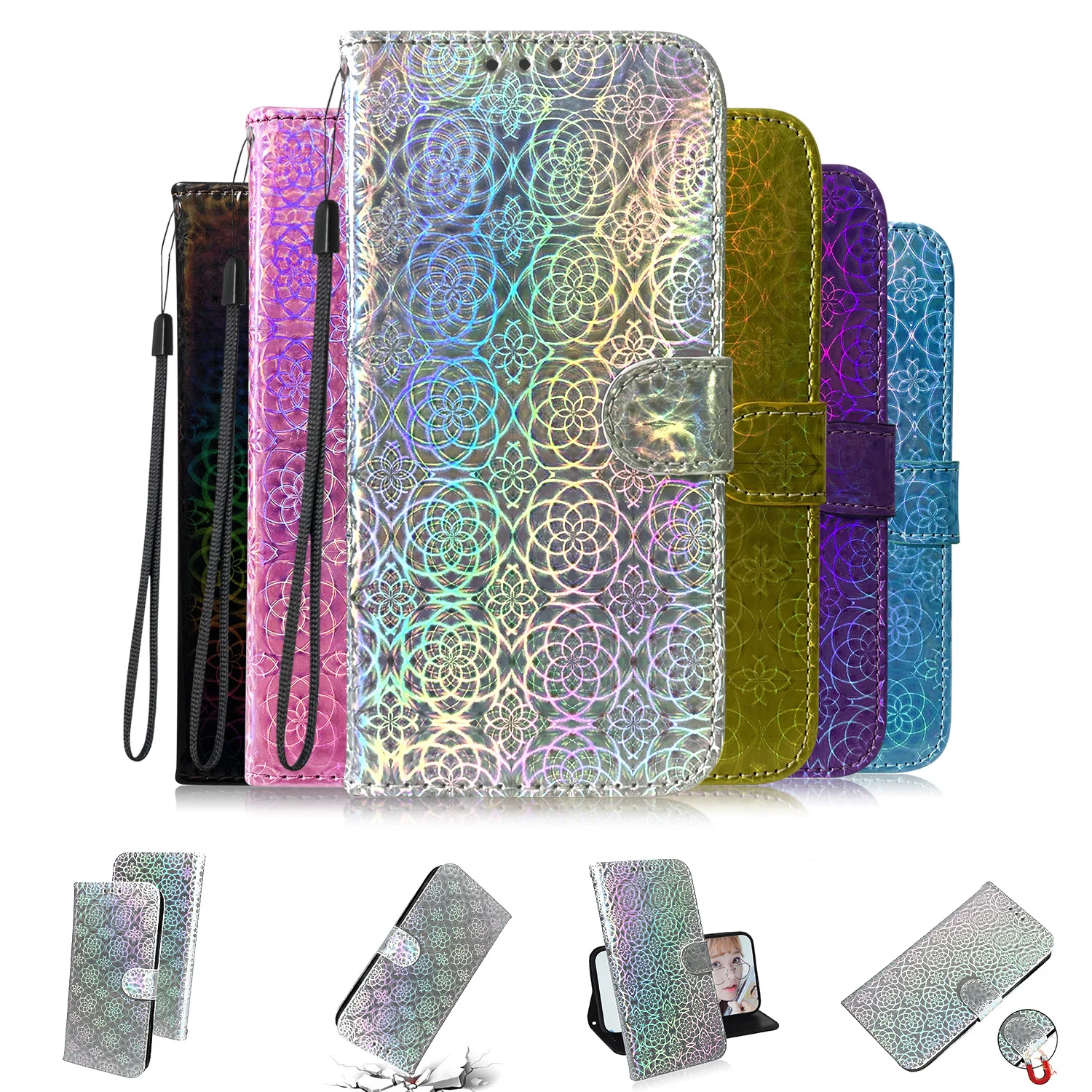 Bling Glitter Slim Wallet Flip Case Per Nokia G60 C21 Plus C2 2Nd Edition G11 Plus G300 G21 G11 Xr20 Leather Book Phone Cover