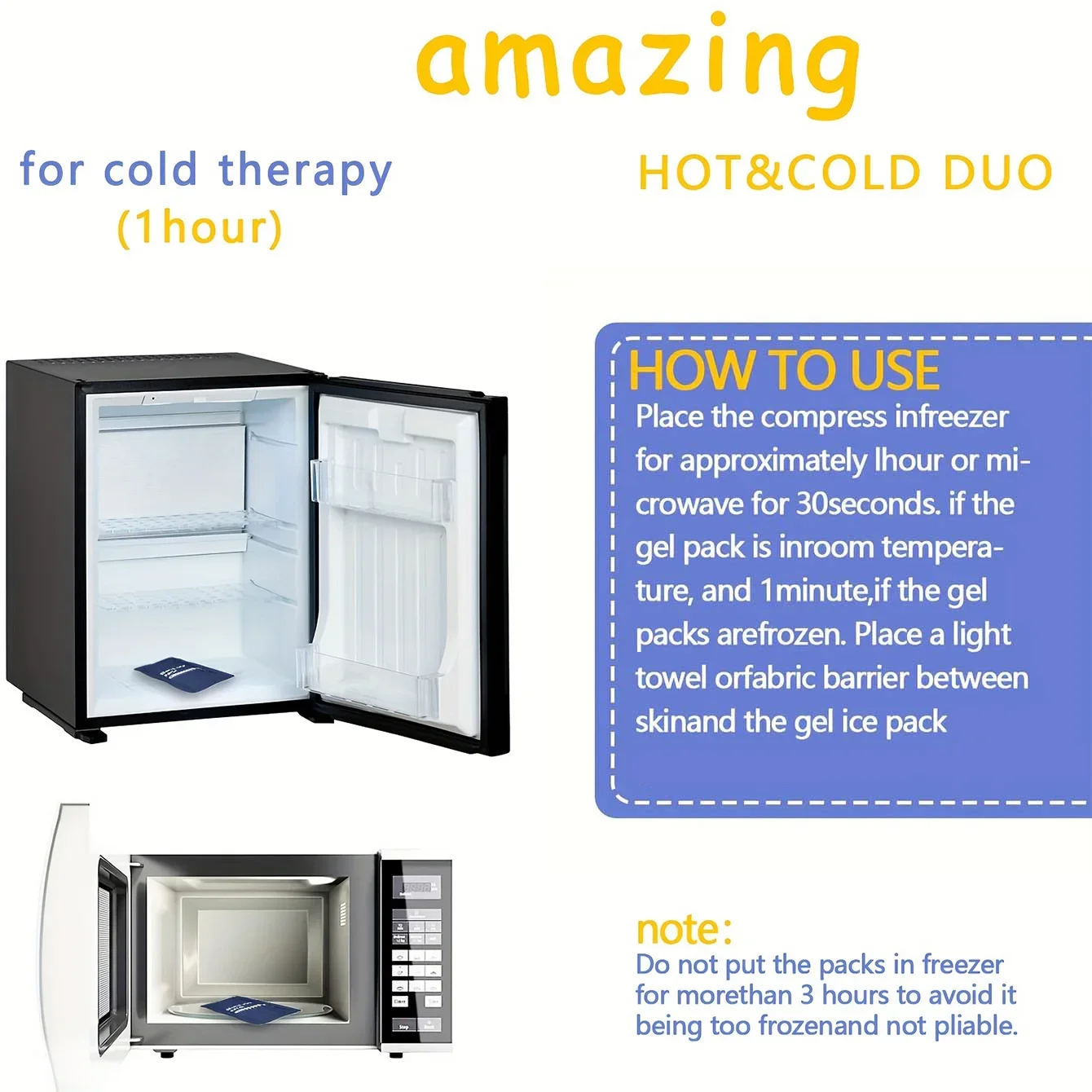 Reusable Hot Cold Pack Gel Ice Bag Outdoor Travel Cooler Bag for Leg Knee Cold Packs for Injuries Hot Cold Compress Use