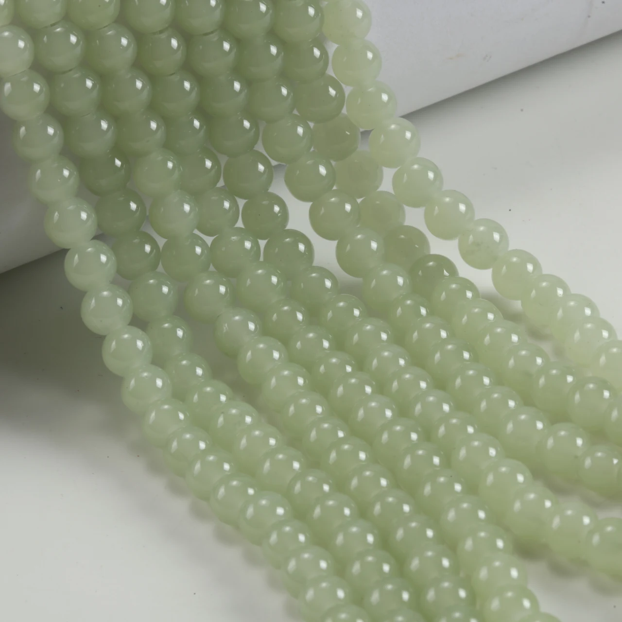 Sky Blue Round Glass Beads for Jewelry Making - 8mm Loose Beads for DIY Creations