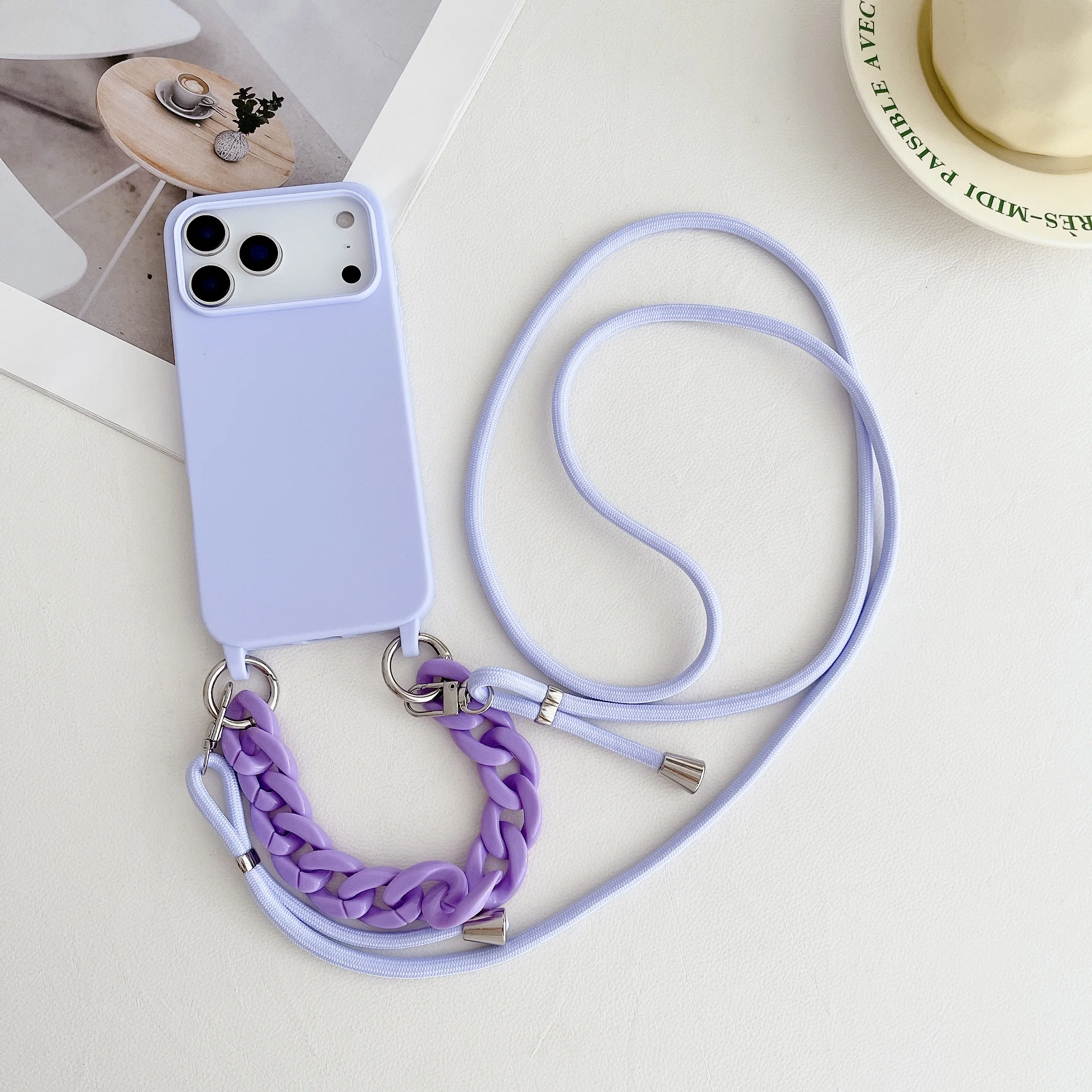 Lanyard Case with Adjustable Cord Strap - Soft Silicone Phone Cover