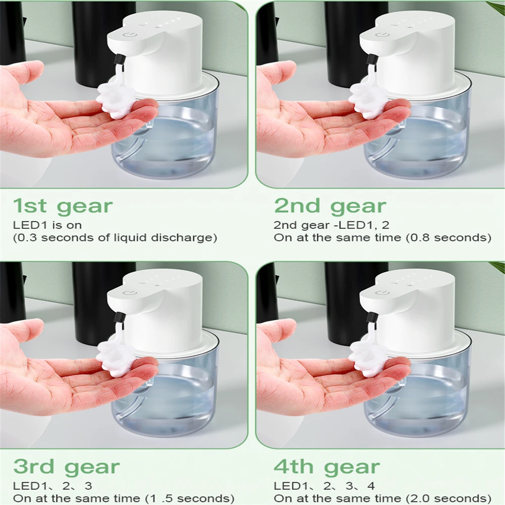 Multifunctional Automatic Sensor Foam Dispenser 4 Gears Intelligent Inductive Liquid Soap Distributor Touchless Auto Hand Washer 5