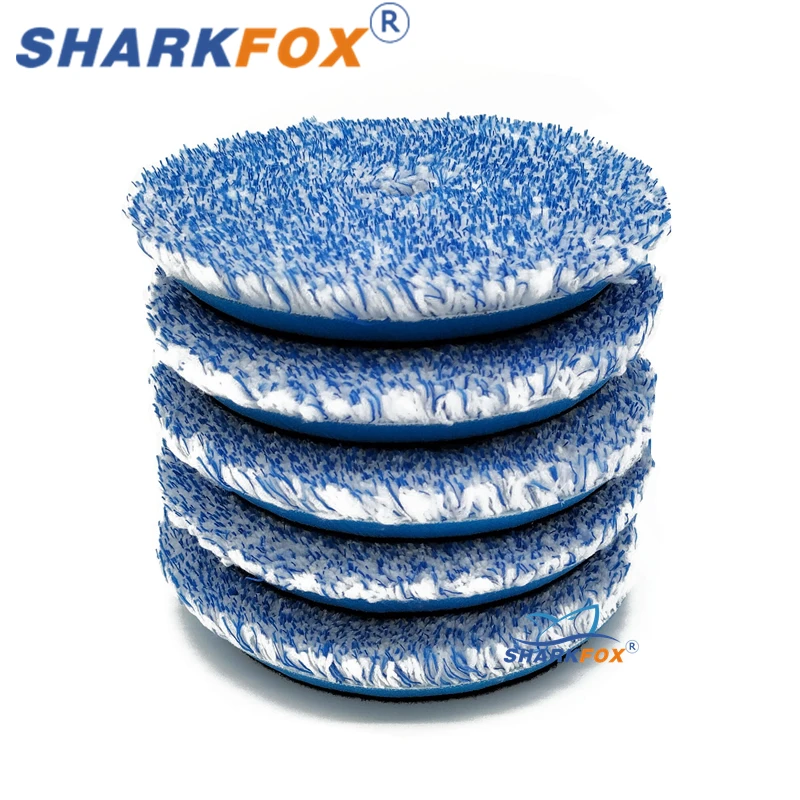 Sharkfox 3/5/6 Inch Microfiber buffing pads dual action polisher polishing pads 6