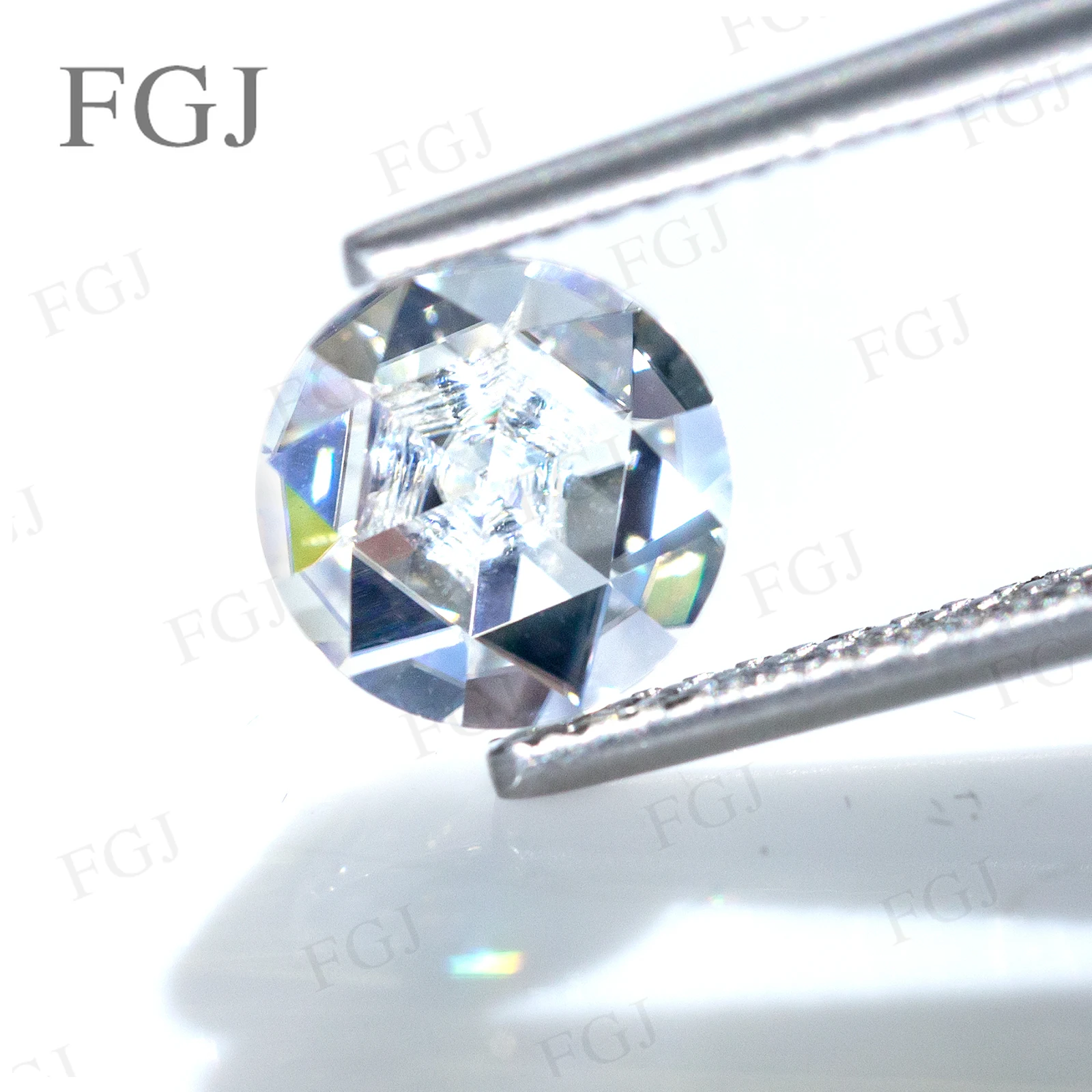 Moissanite 스톤 플랫 바닥 로즈 컷 라운드 D 화이트 비즈 DIY VVS1 우수한 느슨한 보석 패스 다이아몬드 테스터 도매 가격