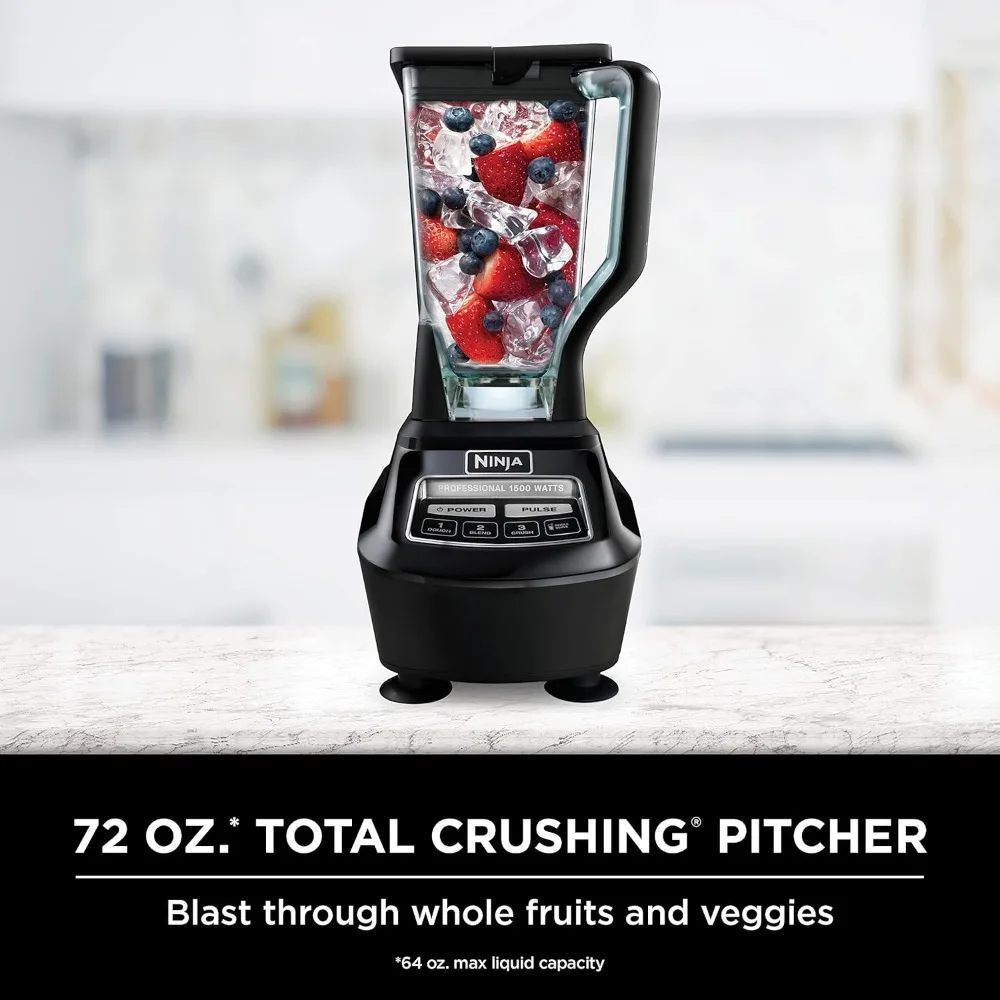 Mega Kitchen System, 1500W, 4 Functions for Smoothies, Processing, Dough, Drinks & More, with 72 Blender Pitcher
