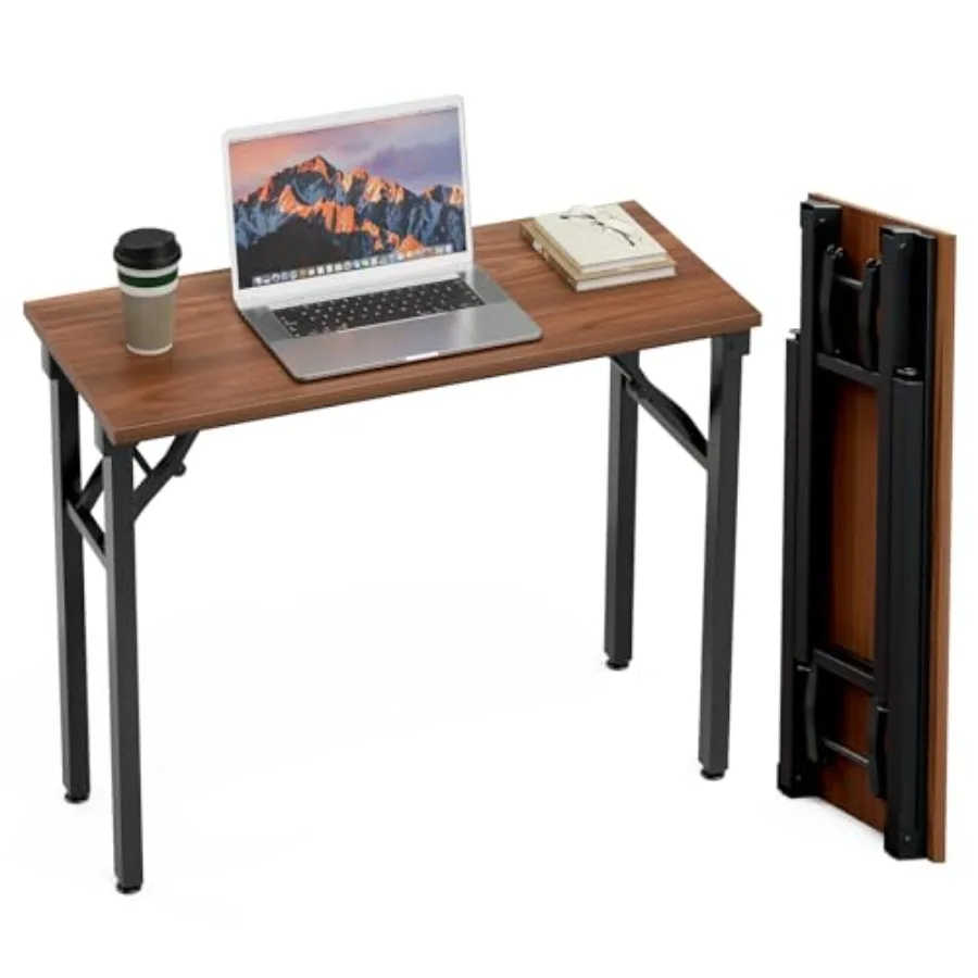Small Computer Desk Foldg Table - " Foldable Office Desk No Assembly Perfect for Small Spaces Bedroom Dorm or Apartment Portabl