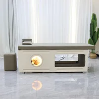 Lit de lavage moderne haut de gamme avec espace de rangement et repose-pieds, lit de lavage ergonomique pour salon de spa, équipé d'un bac à shampoing 5