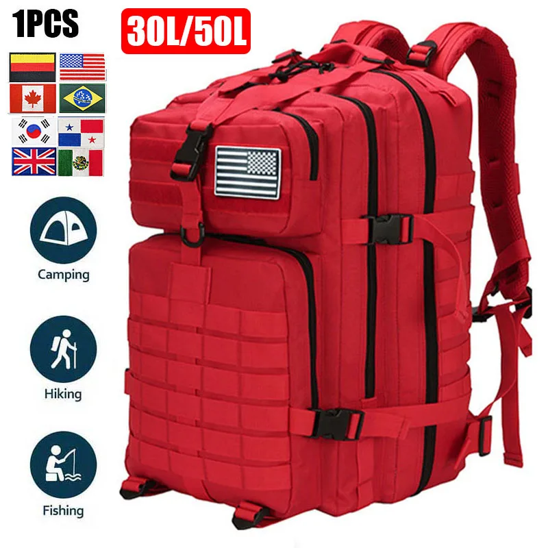 

30L/50L Travel Rucksack Bag Hiking Camping Backpack Tactical Knapsack Hiking New Portable MOLLE 3P Tactical Pack Travel Bag