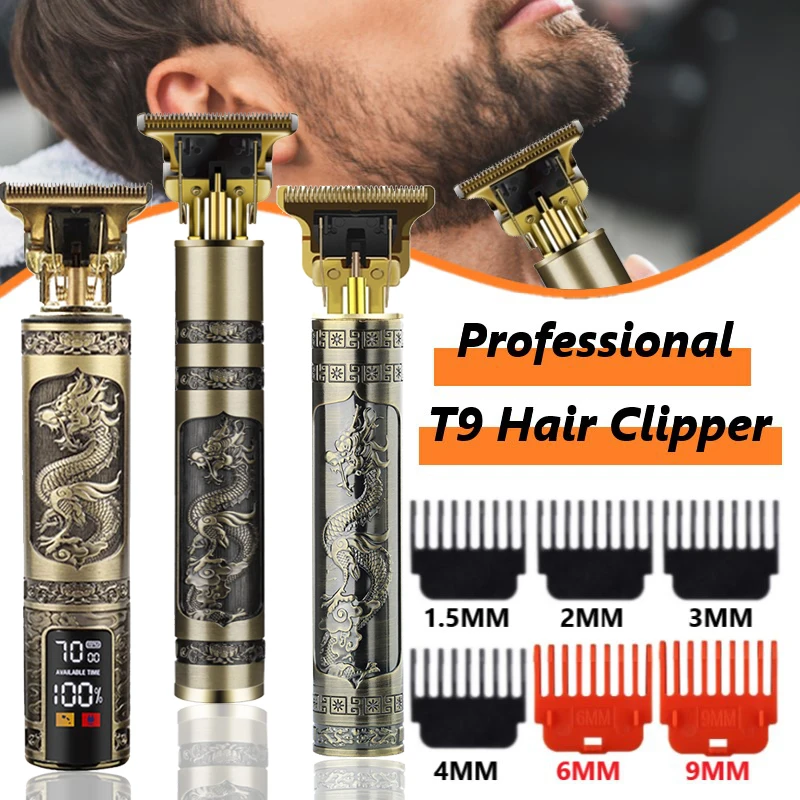 Professional Hair Clipper Men T9 Electric Hair Trimmer Rechargeable Cutter Machine 0mm Shaving Barber Styling Tool