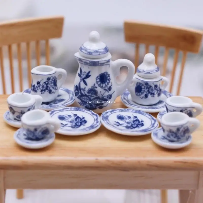 

Dollhouse Teapot Model Tableware Kitchen Tableware Set Realistic Playset 1:12 Teapot Model Pretend Play Toy Dropship