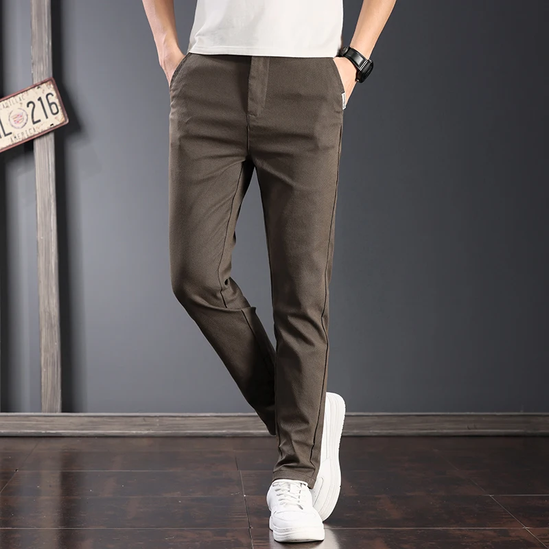 2024 Elegant Fashion Harajuku Slim Fit Ropa Hombre Loose Casual All Match Sport Wide Leg Pants Solid Pockets Straight Leg Pants