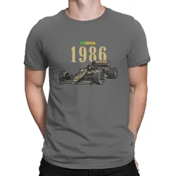 Ayrton Senna Da Silva Men's F1 Tribute Round Collar Pure Cotton T - Shirt - Distinctive Birthday Gift Streetwear - S (Dark Grey)