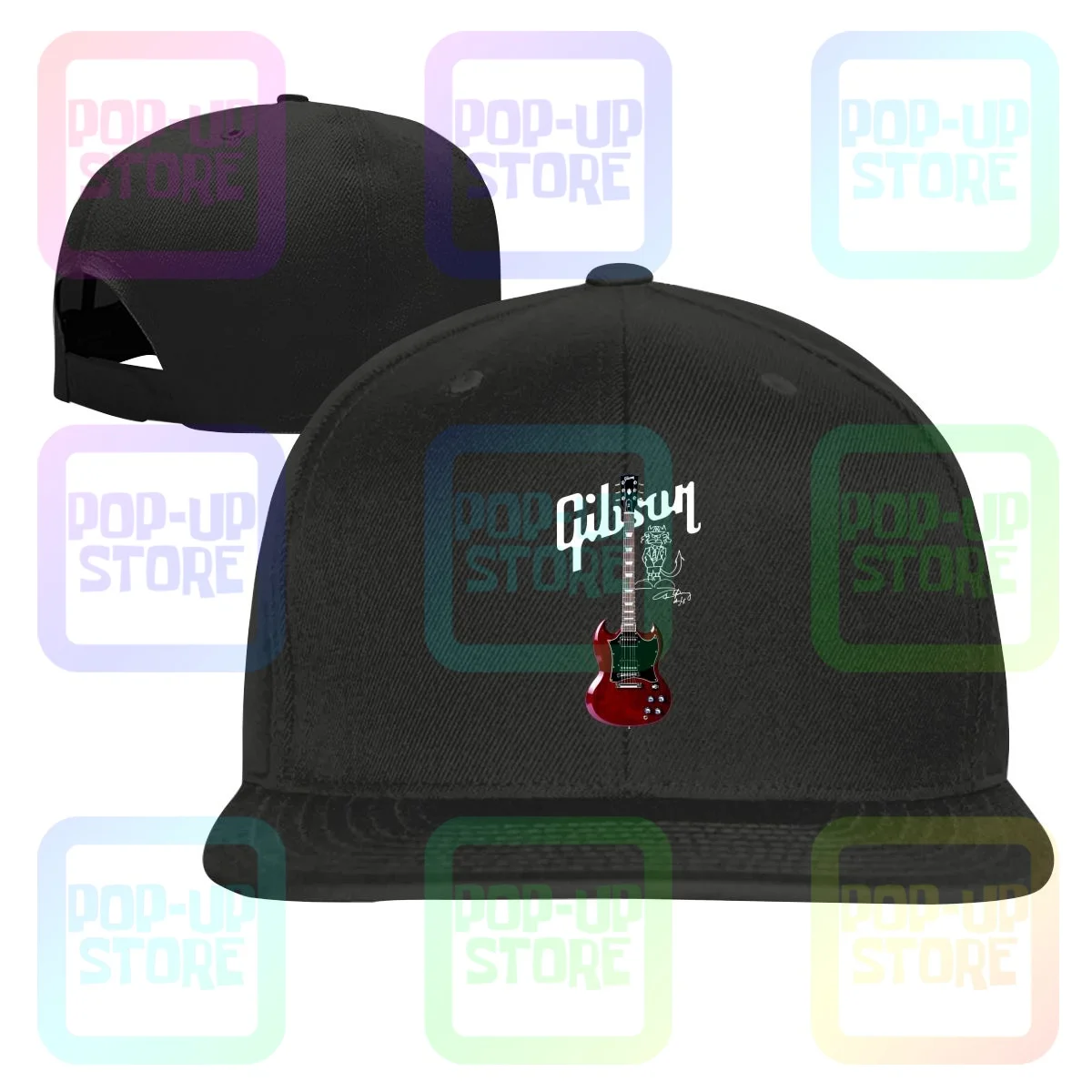 Gibson Les Paul Snapback Cap Berretti Da Baseball Stampa Vintage Di Alta Qualità