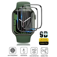 Protecteur d'écran pour Apple Watch, série 49 46 42 40 41 44 45mm, accessoires en verre souple 9D HD, film complet iWatch 10 9 8 7 SE 6 5 4 3 1
