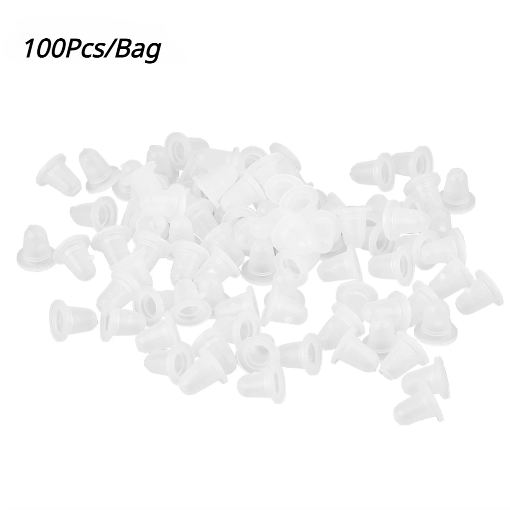 100Pcs/Bag Silicone Tattoo Ink Cap Cup Plastic Pigment Cup Accessories Holder for Tattoo Machine Microblading Pen Tattoo Supplie 50x plastic mixing cups paint pigment mixing pot clear disposable ink holder