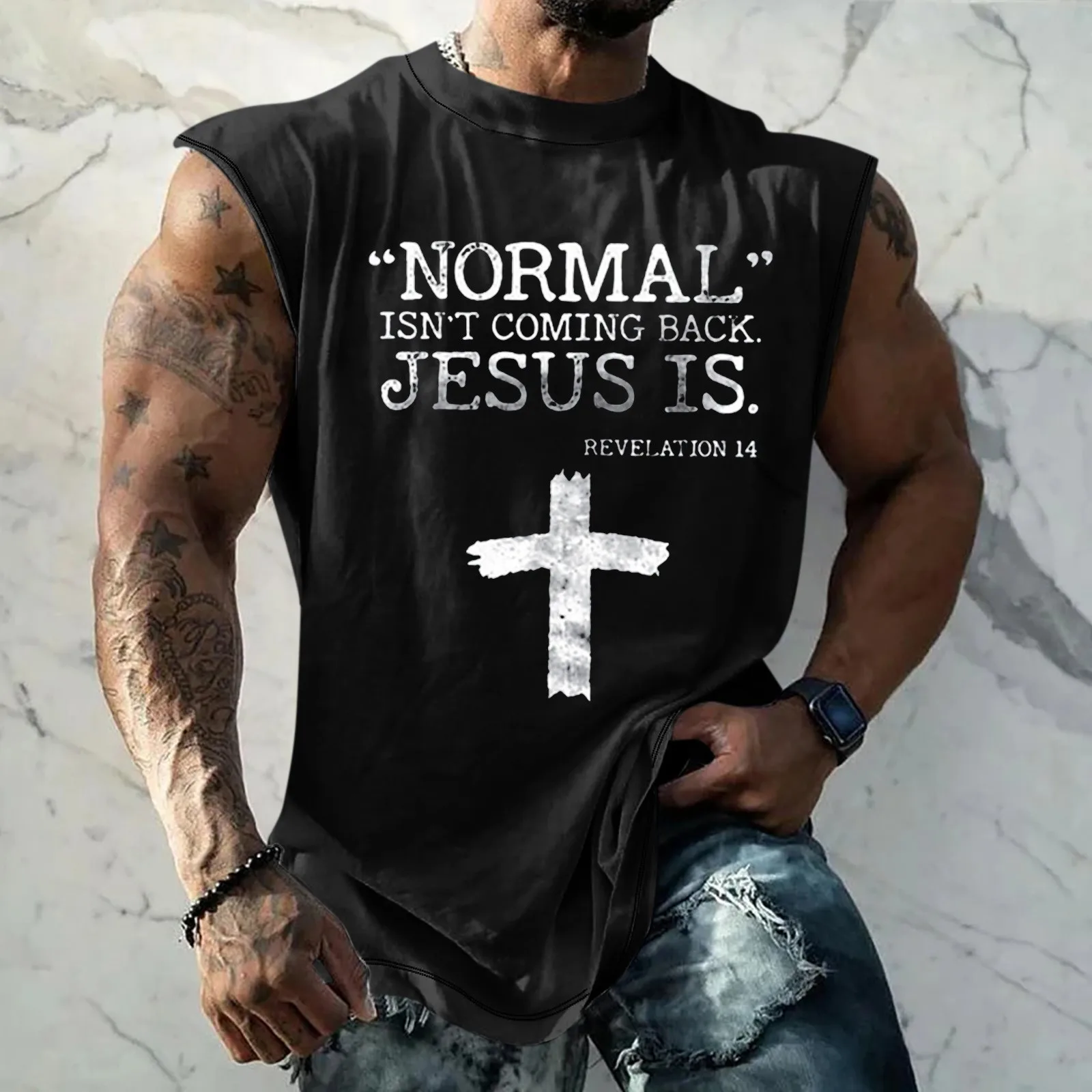 

2024 Mens Tank Top Summer Solid Color Printed Sweat-Absorbing Breathable Shoulder Expanding Sleeveless Vest Regata Masculina