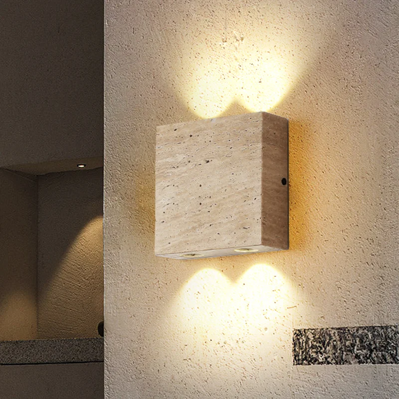 

Natural Stone Room Decor Wall Lamp Square Spotlights Wall Lights G9 COB Bedroom Decor Led Sconce Corridor Home Decorations
