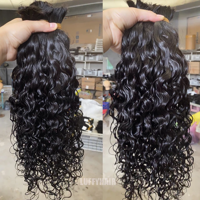 Malaysian Loose Curly Human Hair Bulk Extensions For Braiding No Weft Remy  Hair