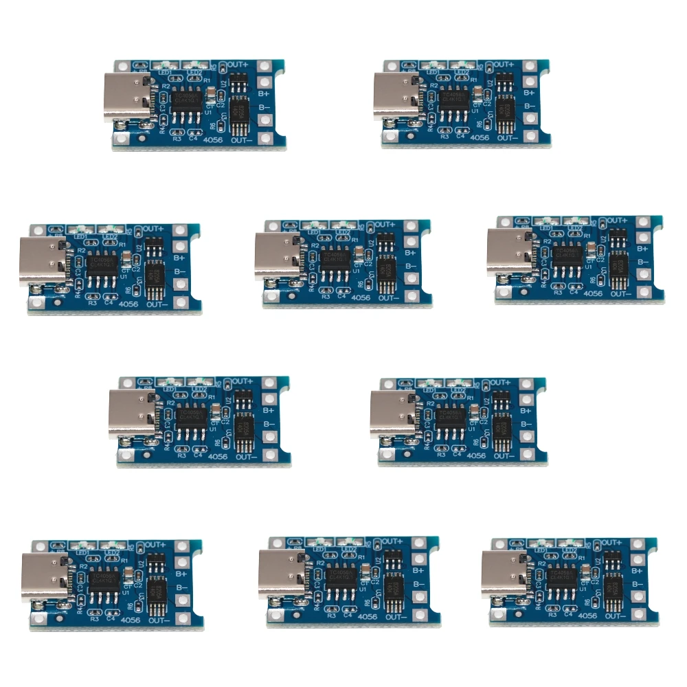 

1-10PCS TC4056A 5V 1A TYPE-C Micro USB 18650 Lithium Battery Charging Board Charger Module with Protection Dual Functions TP4056