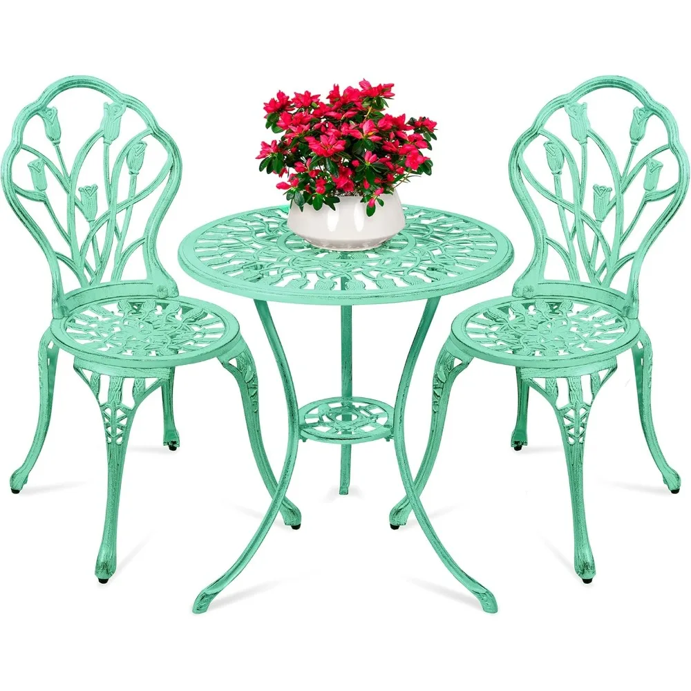 3-Piece Outdoor Rust-Resistant Cast Aluminum Patio Bistro Set 1