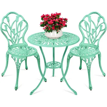 3-Piece Outdoor Rust-Resistant Cast Aluminum Patio Bistro Set 1