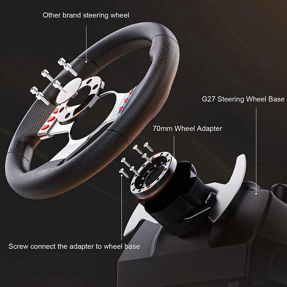 70 MM adapter plate for Logitech G25 G27 steering wheel racing 